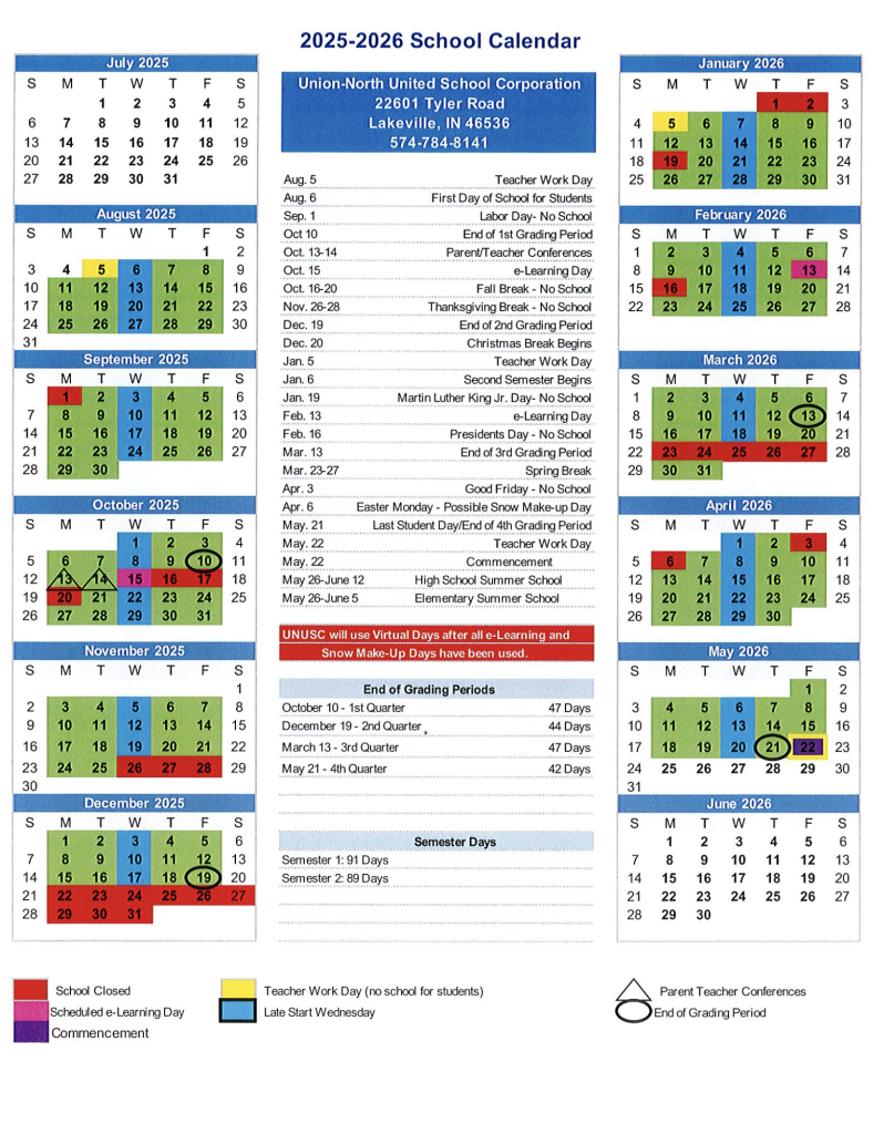 2025-26 School Calendar