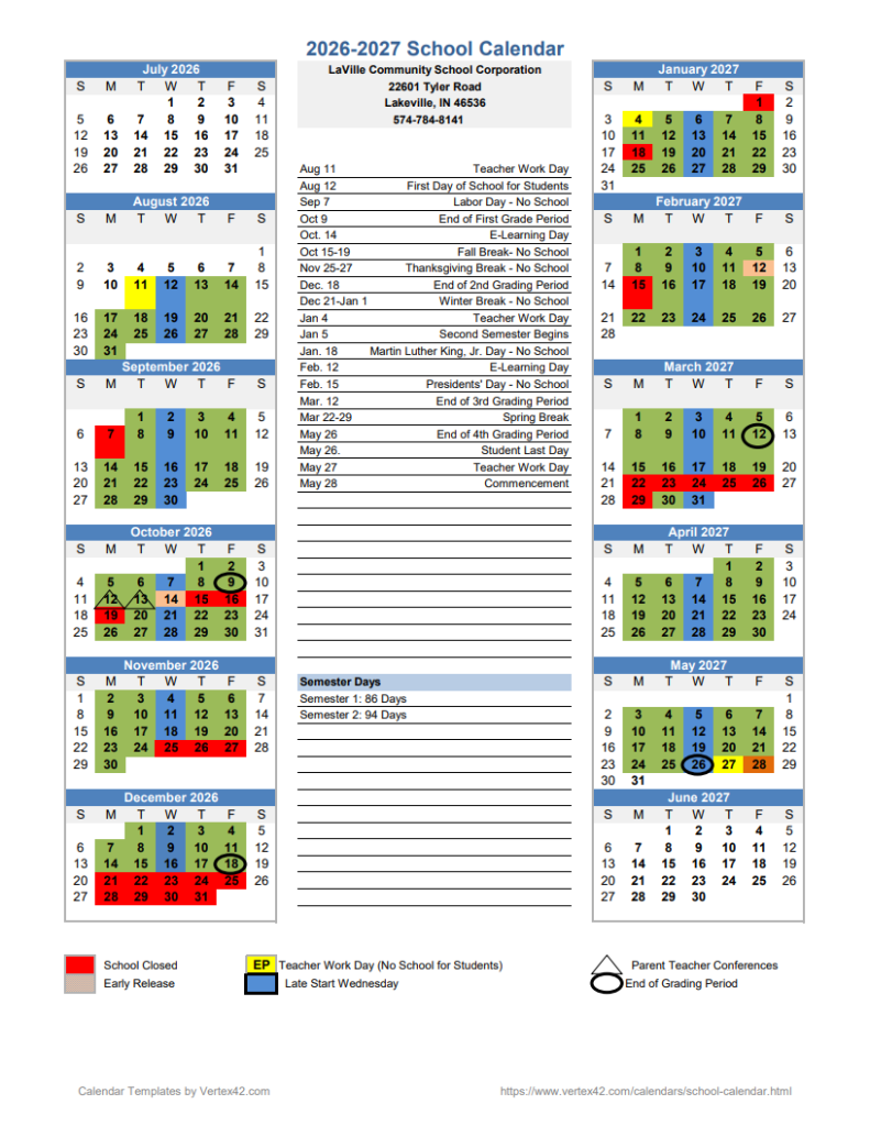 2026-27 School Calendar